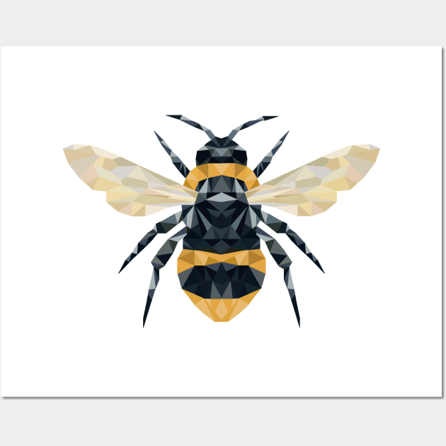 Geometric Bumble Bee Wall Art by sins0mnia